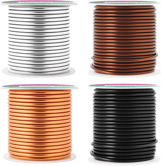 Mandala Crafts 13 Gauge Anodized Aluminum Craft Wire for Jewelry Making - 240 FT Colored Flexible Neutral Wire - Bendable for Bonsai Armature Crafting Sculpting