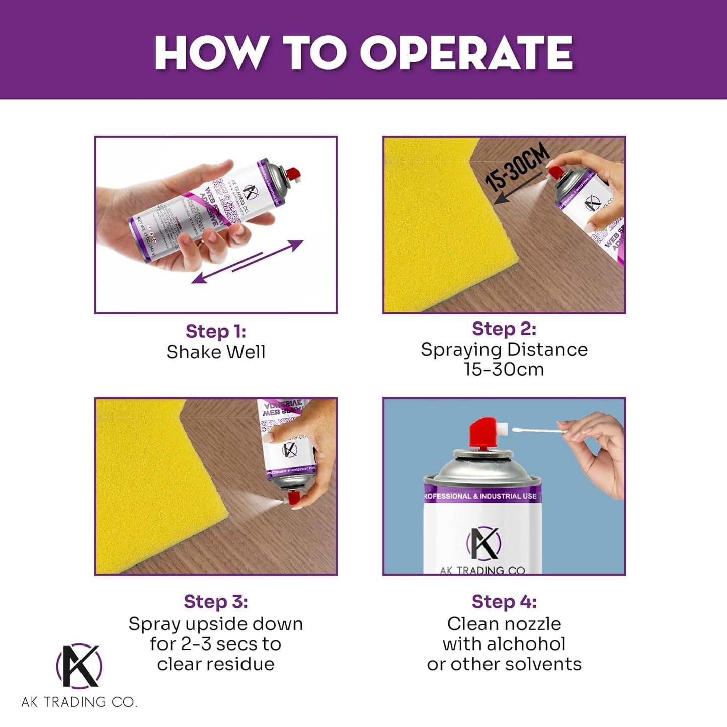 AK Trading Professional Quality General Multipurpose Spray Adhesive, 12-Ounce for Acoustic Panels & Craft Upholstery Foam Adhesive & Fabric Glue - 12 Pack