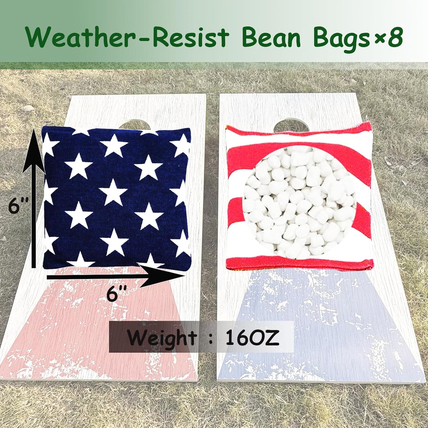 4×2FT Cornhole Board Set,Wooden Corn Hole Games for Adults Bean Bag Toss Game Set, with Corn Hole Bags Set 8,2 Cornhole Boards and a Carrying Case for Wedding/Party/Outdoor/Hiking/Yard