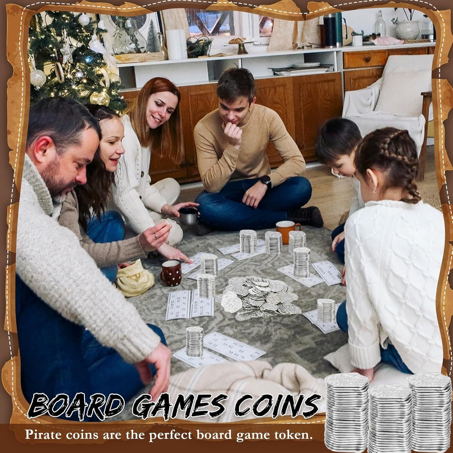 Hanaive 100 Pcs Pirate Coins Plastic Kids Fake Play Coins Replica Spanish Doubloons for Pirate Party Treasure Chest Board Games Tokens Toys Cosplay St. Patrick's(Silver)