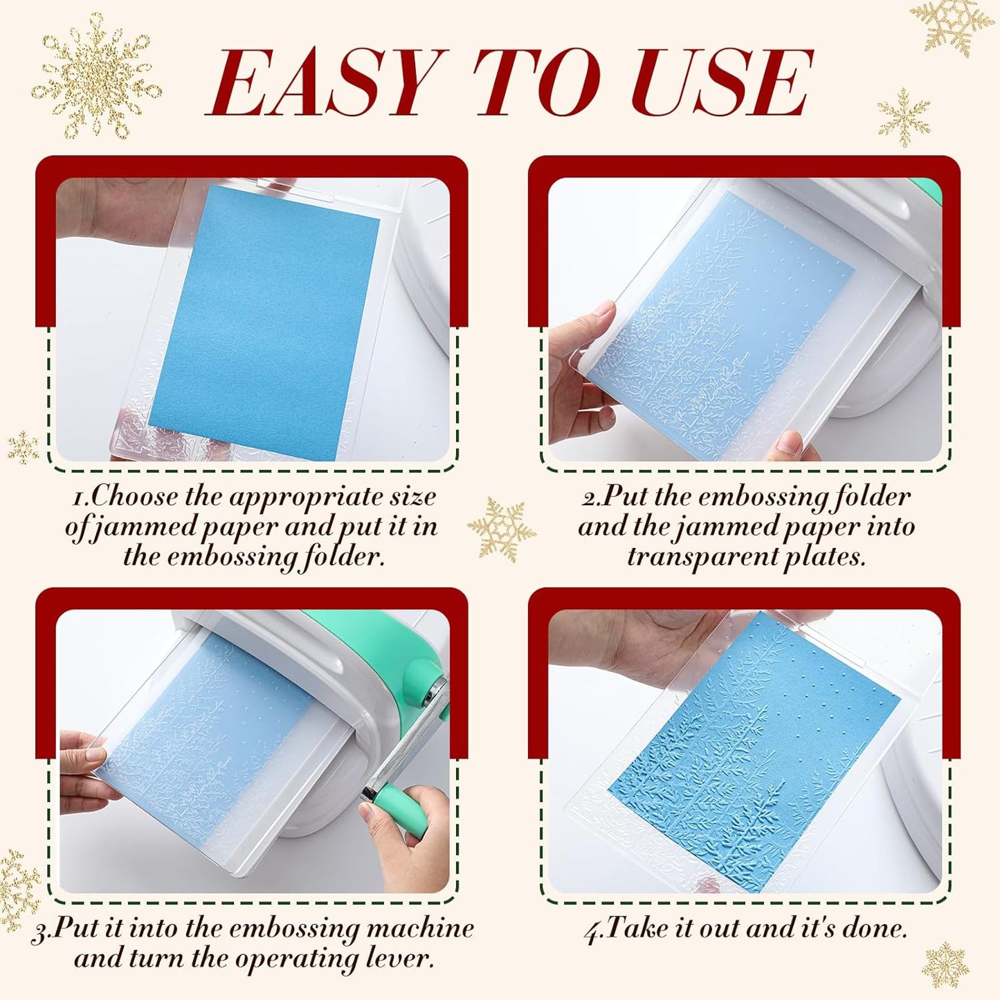 Geiserailie 1 Pcs Embossing Folders Embossing Machine Template Paper Card Folders for Christmas Card Making DIY Flower Scrapbook Photo Album Craft Decoration 5.9 x 4.1 Inch (Christmas Tree Style)