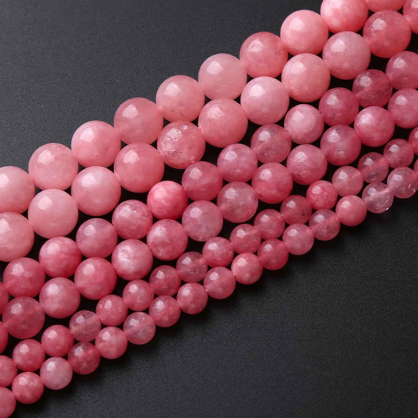 36pcs 10mm Natural Rose Pink Chalcedony Stone Round Loose Beads for Jewelry Making DIY Bracelets Necklaces Crystal Energy Healing Stone Beads 15" (10mm, Rose Pink Chalcedony)