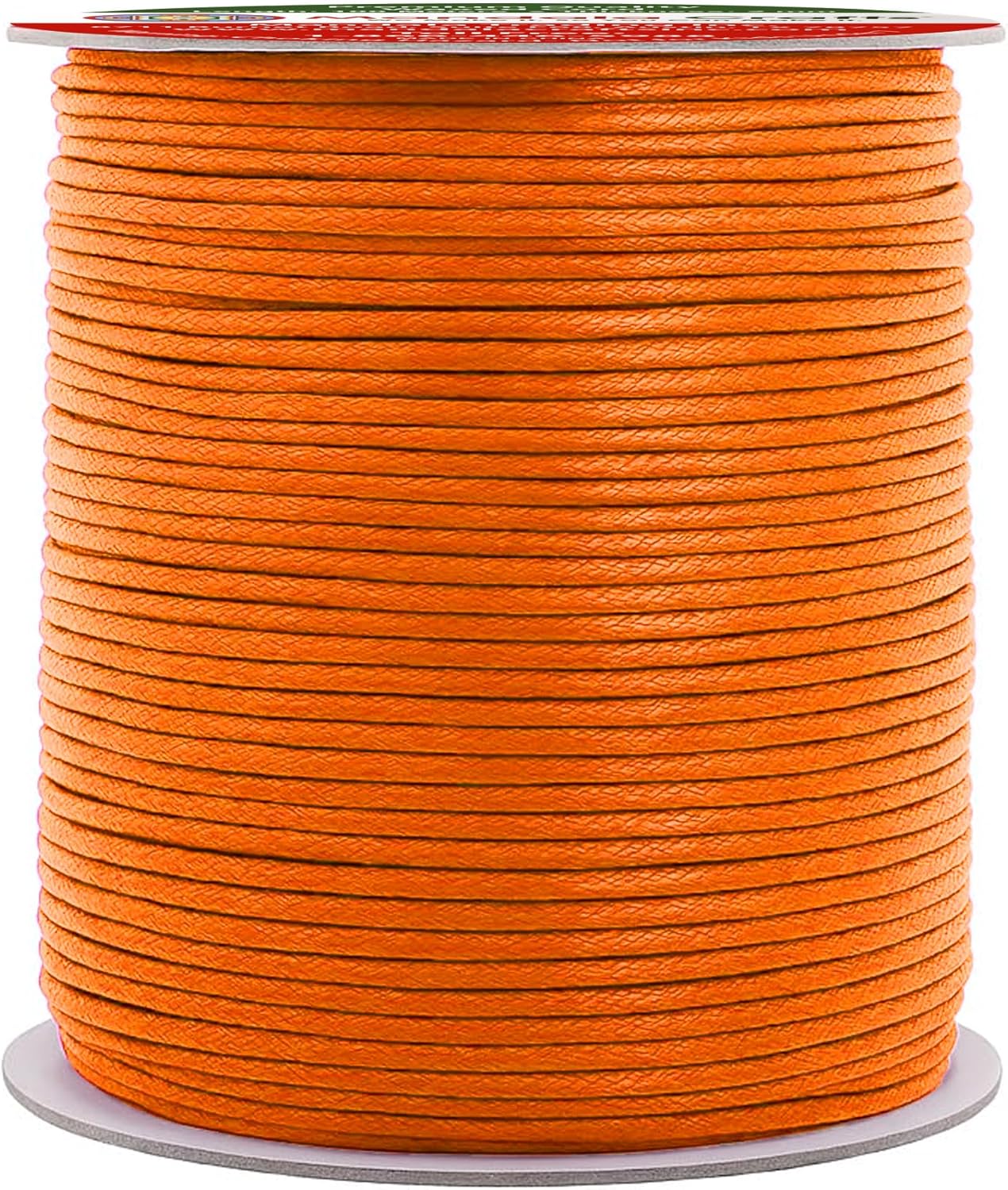 Mandala Crafts 2mm 109 Yards Orange Cotton Waxed Cord for Jewelry Making Bracelet Cord Waxed String - Beading String Thread Jewelry Cords for Necklaces String