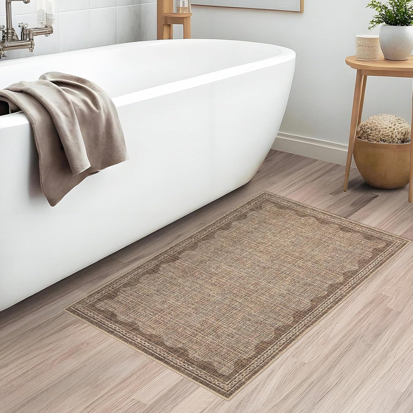 Scalloped Rug 2x3 Rugs for Entryway, Solid Coffee Rug Small Area Rug Non Slip Scalloped Bath Mat, Washable Rugs Door Mat Indoor Entrance,Soft Girls Nursery Dorm Carpet for Bedroom Kitchen