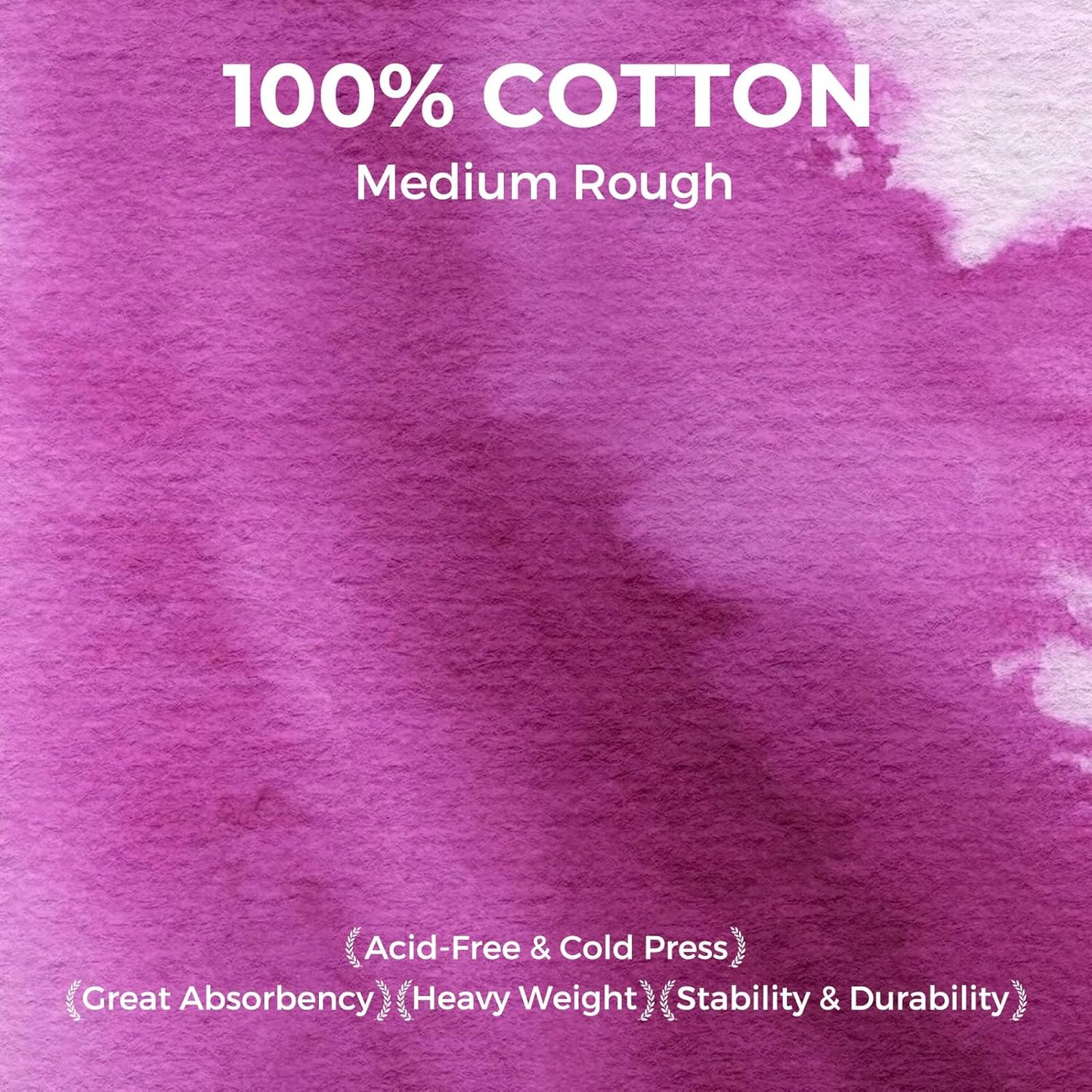 Funto Watercolor Journal, 6.3x6.3, 24 Sheets, 100% Cotton Cold Press, 300gsm/140lb, Inner Paper Pocket, Art Supplies for Mixed Media