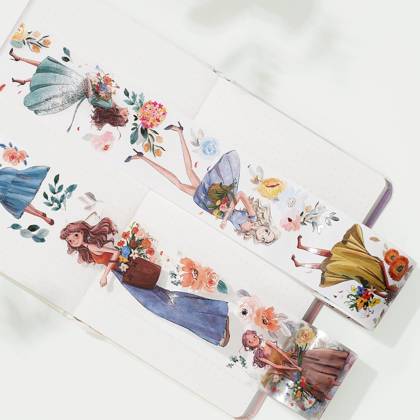 WT Carefree Wide PET Tape, Single Roll, Original Character Designs, Transparent Decorative for Journals, Planners & DIY Crafts