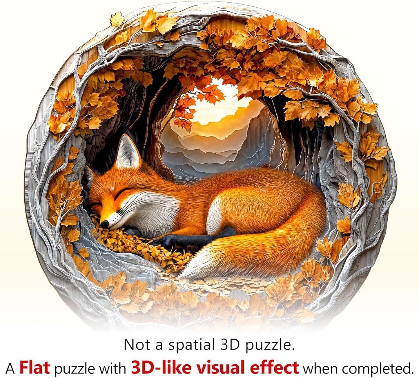 WOODBESTS Wooden Puzzles for Adults, 3D Fox Wood Puzzles Adult(100 Pieces, S, 8.5 * 8.3in), Unique Shape Wooden Animal Jigsaw Puzzles, Birthday Gifts for Adults Family Game