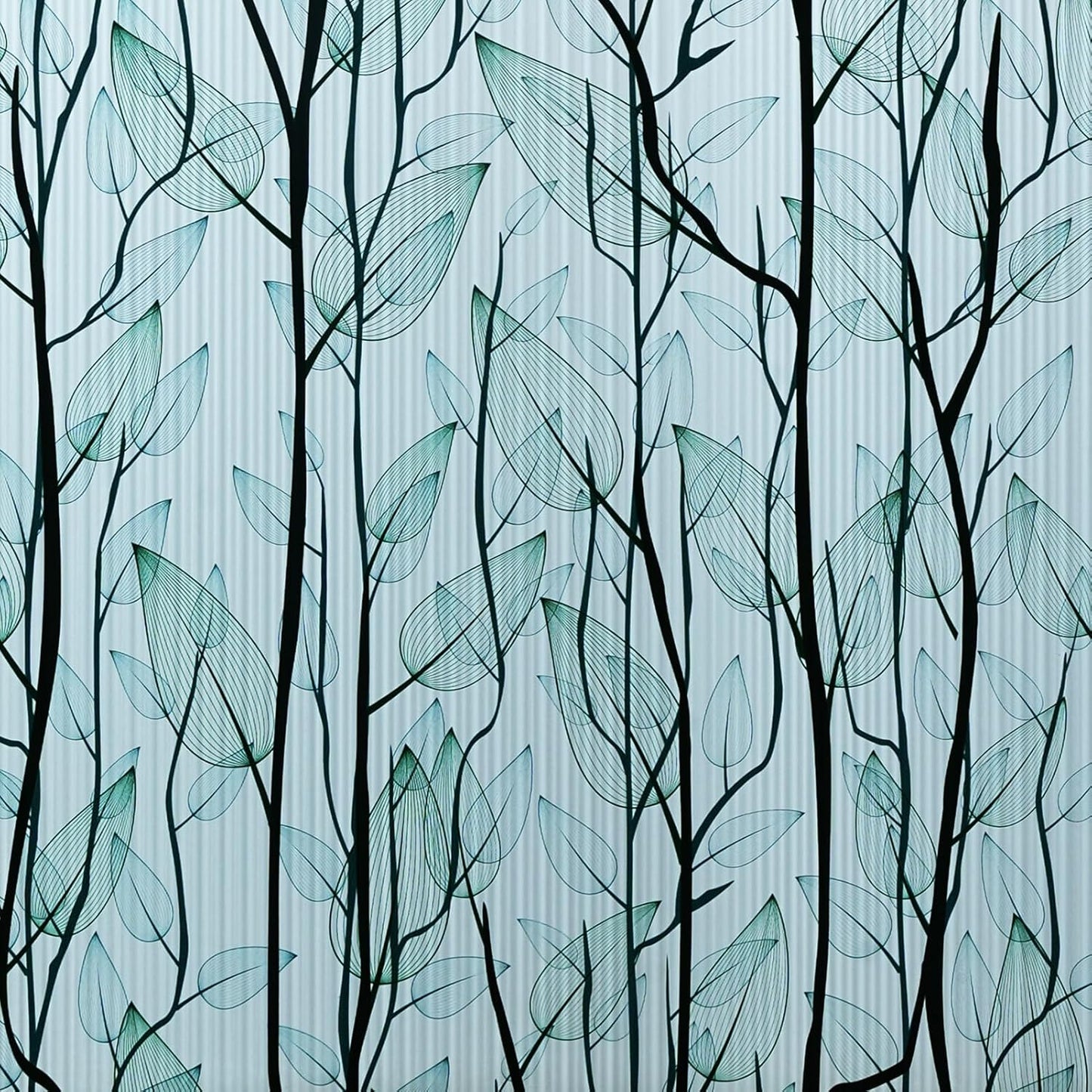 DKTIE Nature Pattern Rainbow Window Film Decorative Stained Glass Window Film Static Cling Films Easy Apply Removable Comes with Tools (U1747-Reeded Glass, 17.7" x 78.7")