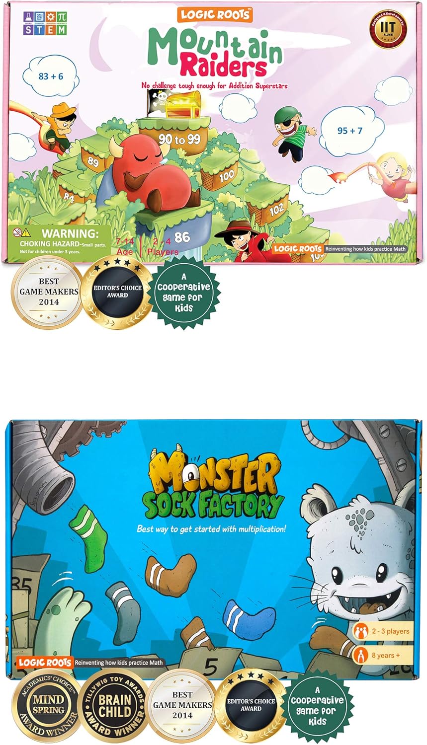 Best Gifts for 7 Year Old Boys and Girls | Addition and Multiplication Games Combo | Math Games for Second Grade and up