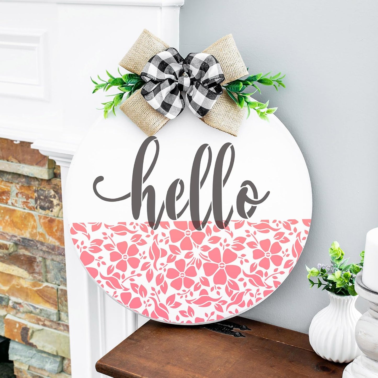 Damask Stencils for Crafts Reusable 6” Texture Stencils Floral Background Stencil Leaf Templates for Painting on Wood Furniture Card Canvas