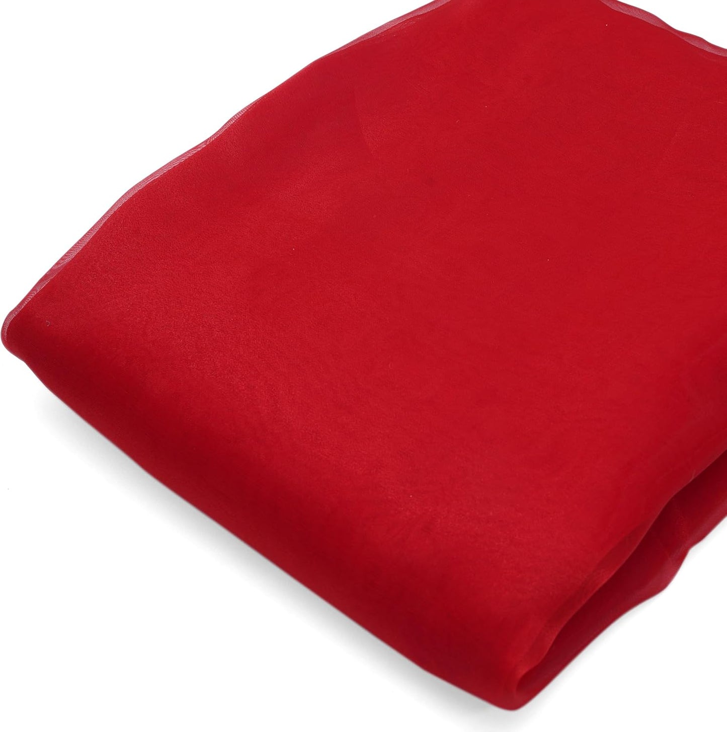 Organza Fabric 10 Yard Bridal Solid Sheer Bolt for Home Décor, Table Décor, Bridal, Fashion, Crafts, Decorations Silky Shiny Organza 44" - (10 Yard, Red)
