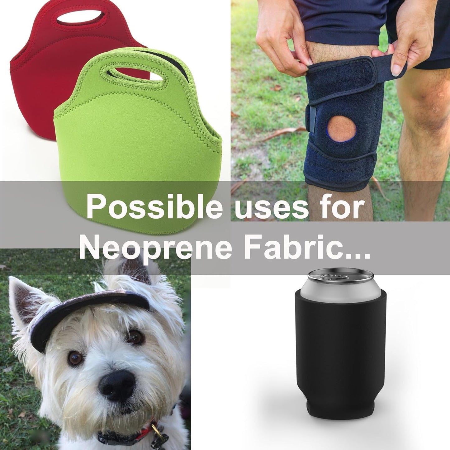 Neoprene Fabric Assortment Sample Patch Sheet Packs for Sewing Material Wetsuit Repair (5 Pack, 3mm Air Foam)