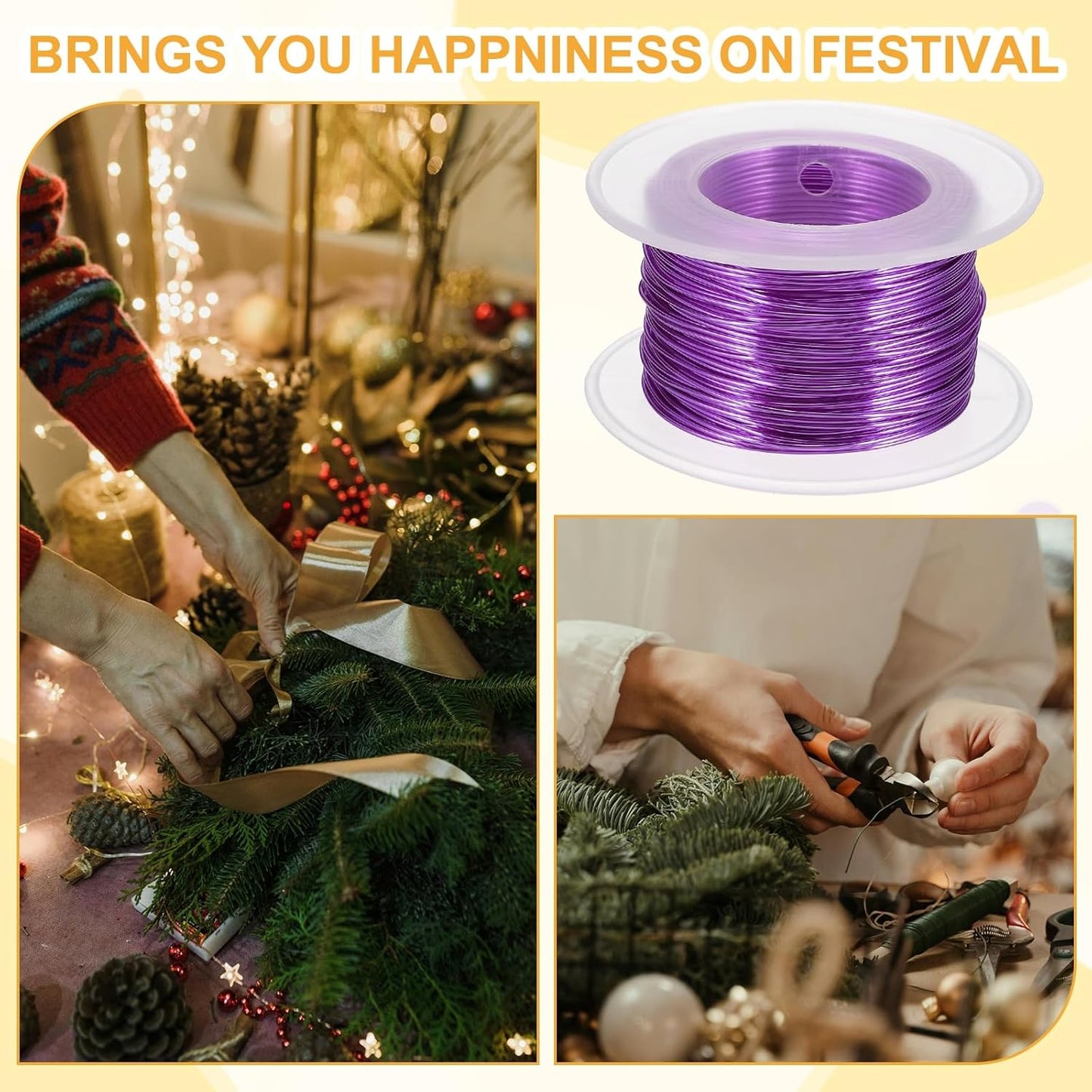 uxcell 20 Gauge / 0.8mm Anodized Aluminum Wire for Jewelry Craft Making, 102 Feet Bendable Flexible Wire for DIY Home Decor Gardening Sculpture, Purple