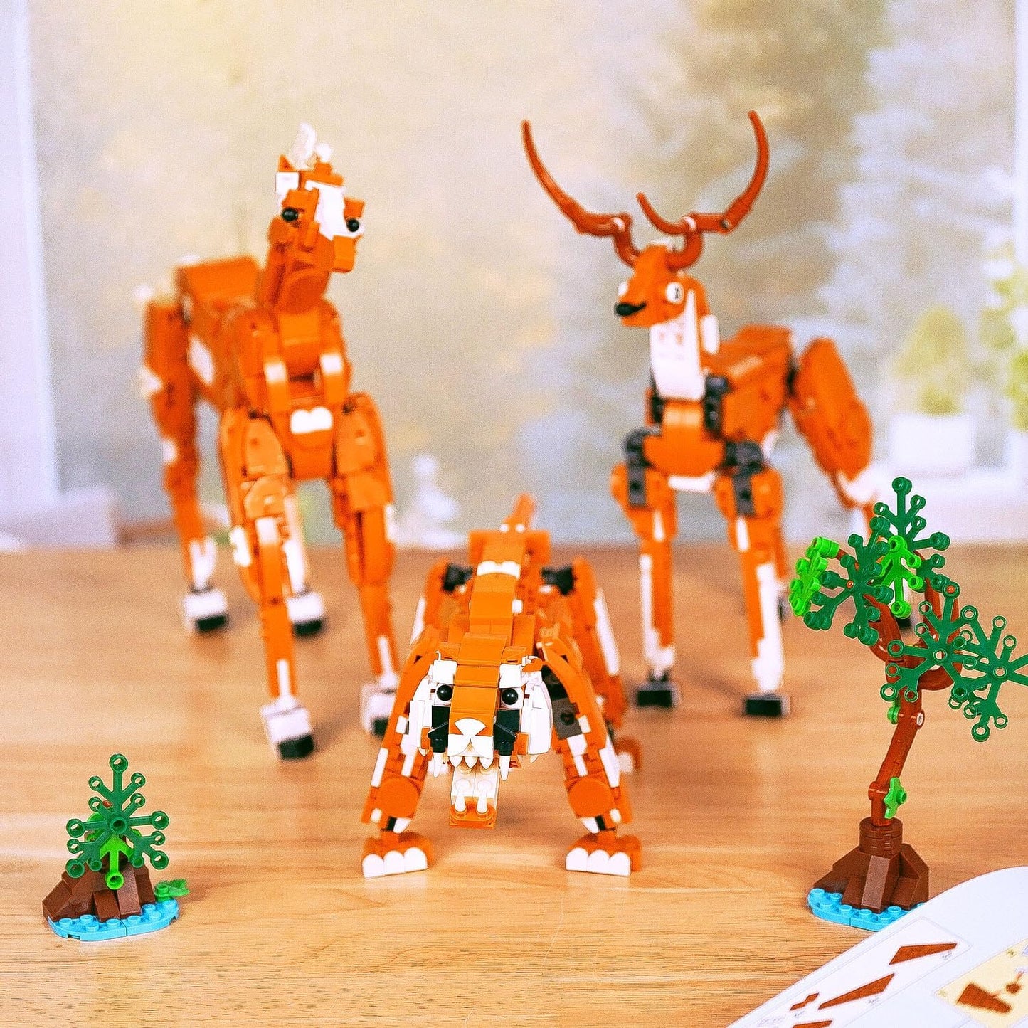 Creator 3 in 1 Building Set, Rebuilds into 3 Different Safari Animal Figures- Tiger/Sika Deer/Horse, Compatible with Lego Sets for Boys 6+/8-14 (747pcs)