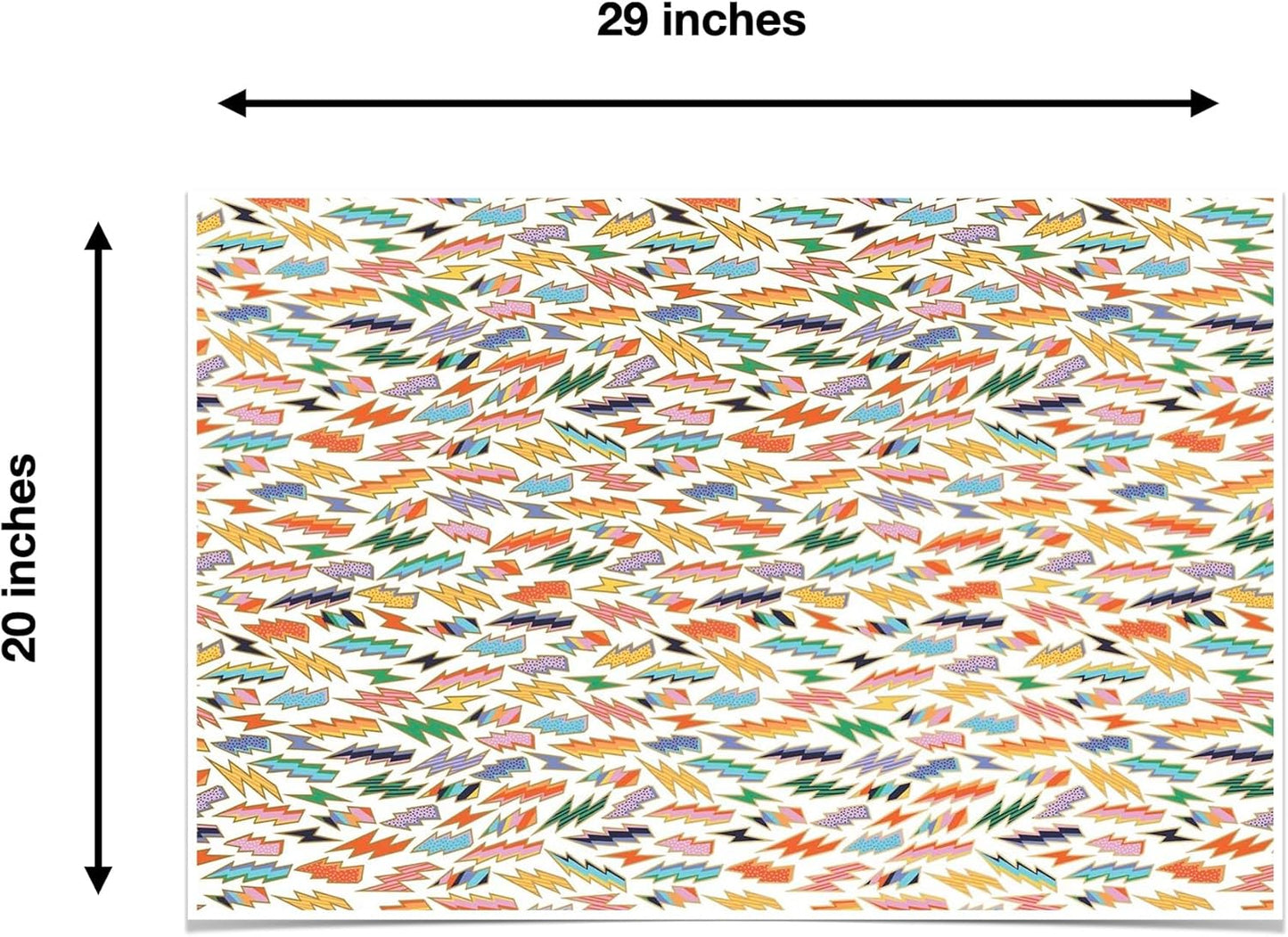 Colors of Rainbow - Lightning - 12 Sheets, 20 inch X 29 inch - Italian Print Tissue Paper for Decoupage Gift Basket Gift Bag Party Crafts (Lightning)