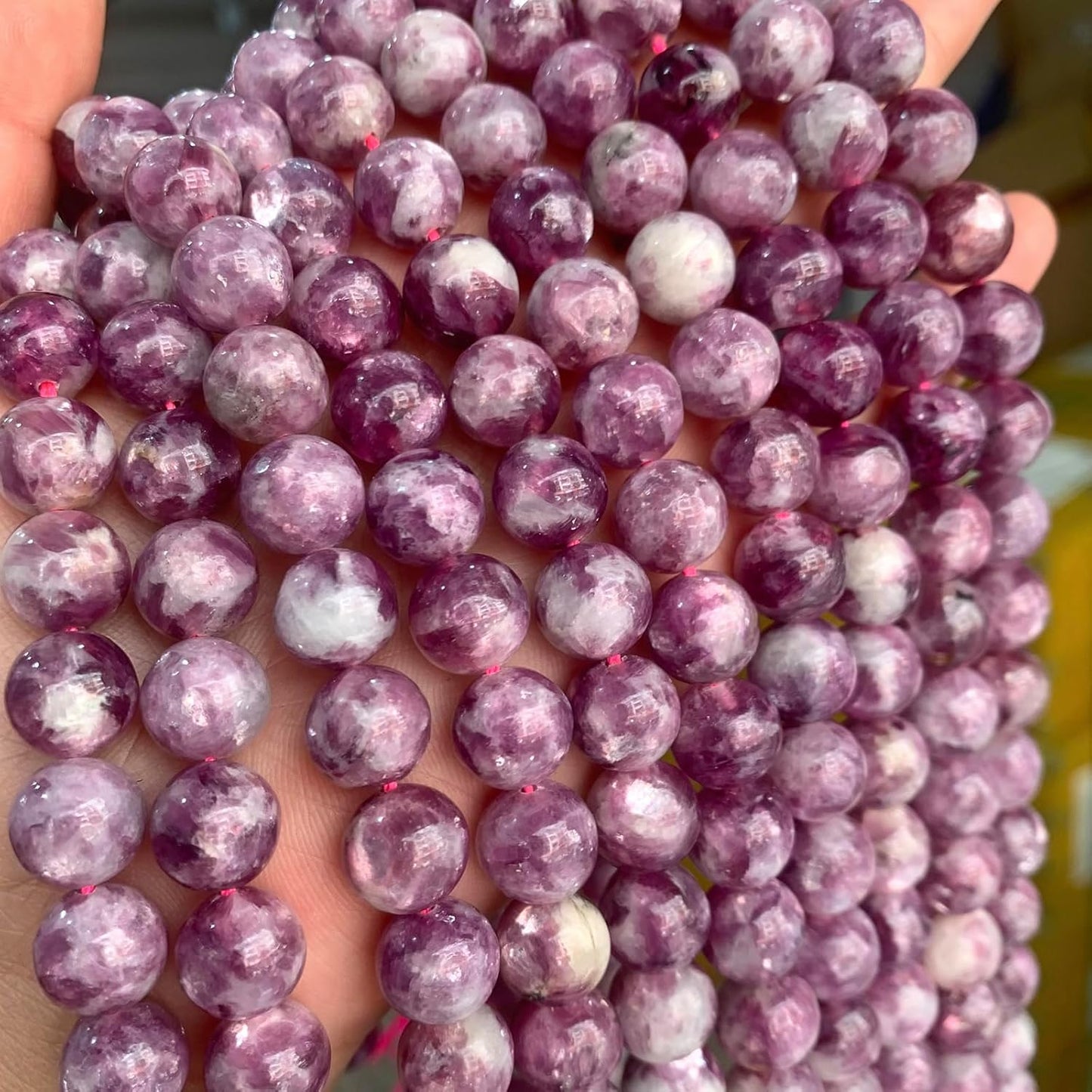 45PCS 8MM Natural Stone Purple Emerald Beads Round Loose Beads for Jewelry Making DIY Bracelet Necklace Accessories 15"
