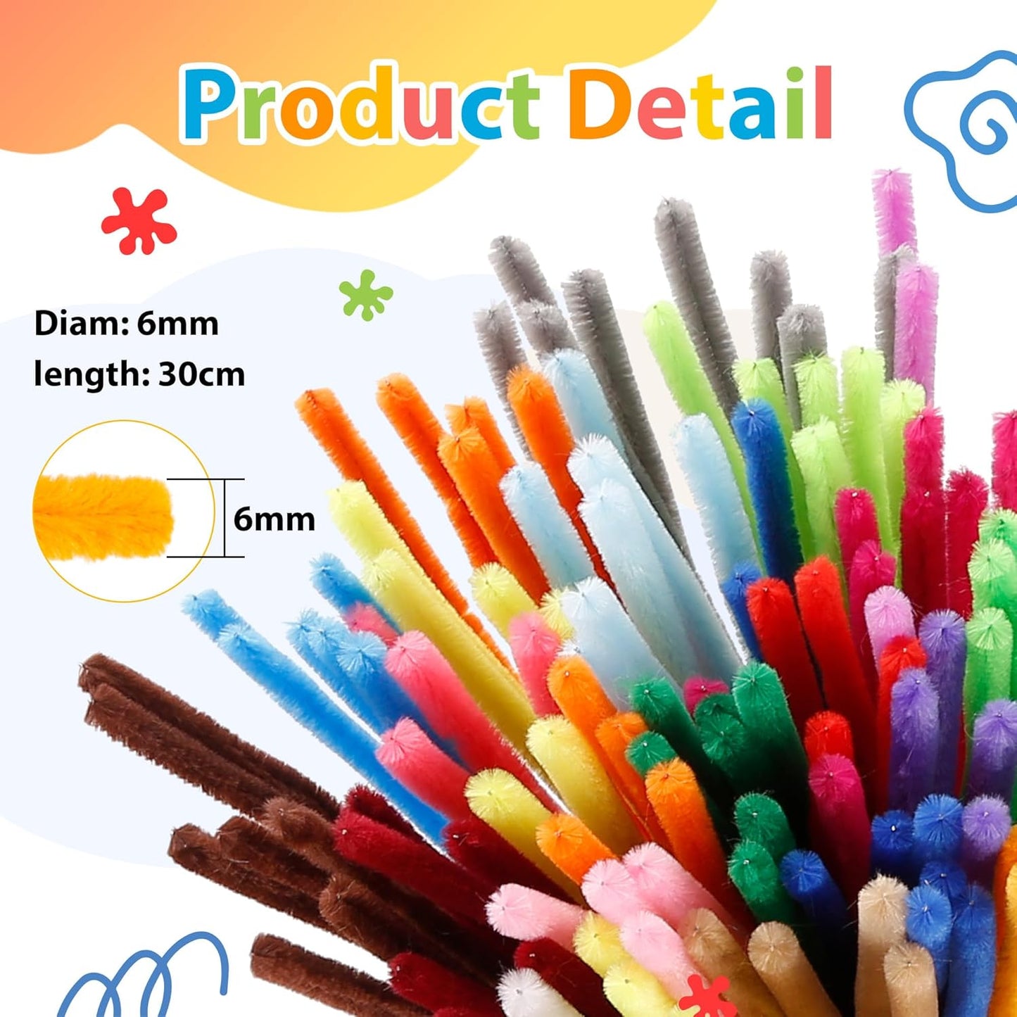 Caydo 300 Pieces Green Pipe Cleaners, Thick Fluffy Chenille Stems, Pipe Cleaner Crafts for Arts & Crafts, Perfect for Making Animals, Flowers, and Festive Decorations