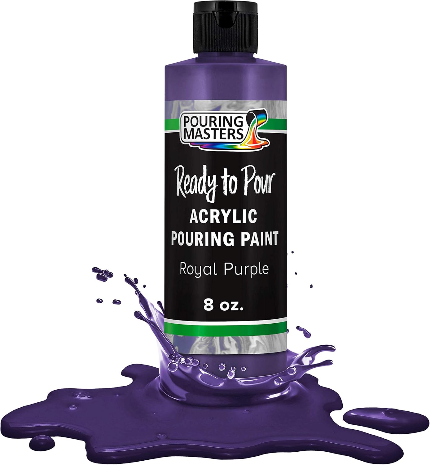 POURING MASTERS Royal Purple Acrylic Ready to Pour Pouring Paint - Premium 8-Ounce Pre-Mixed Water-Based - for Canvas, Wood, Paper, Crafts, Tile, Rocks and More