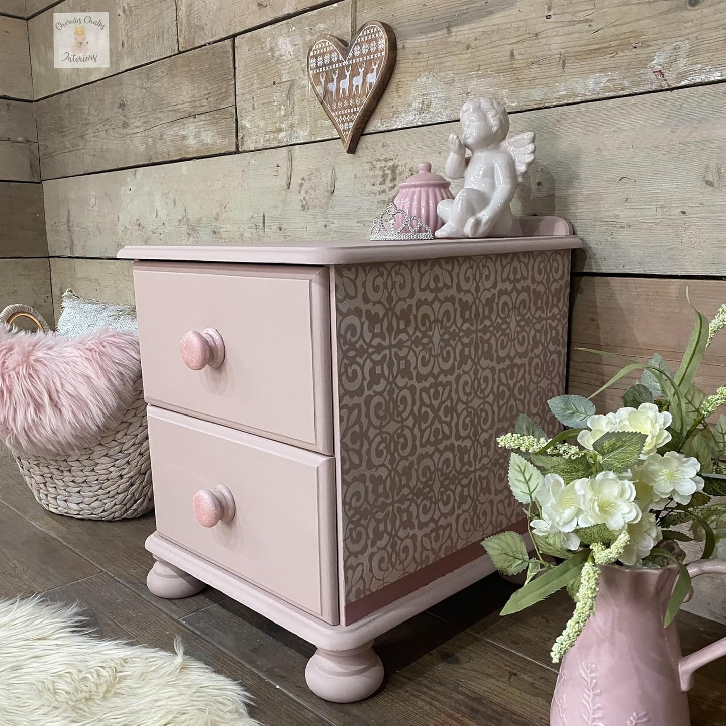 Dixie Belle Paint Company Chalk Finish Furniture Paint - Soft Pink (4oz) - Matte Dainty Pink Chic Chalk Mineral DIY Furniture Paint