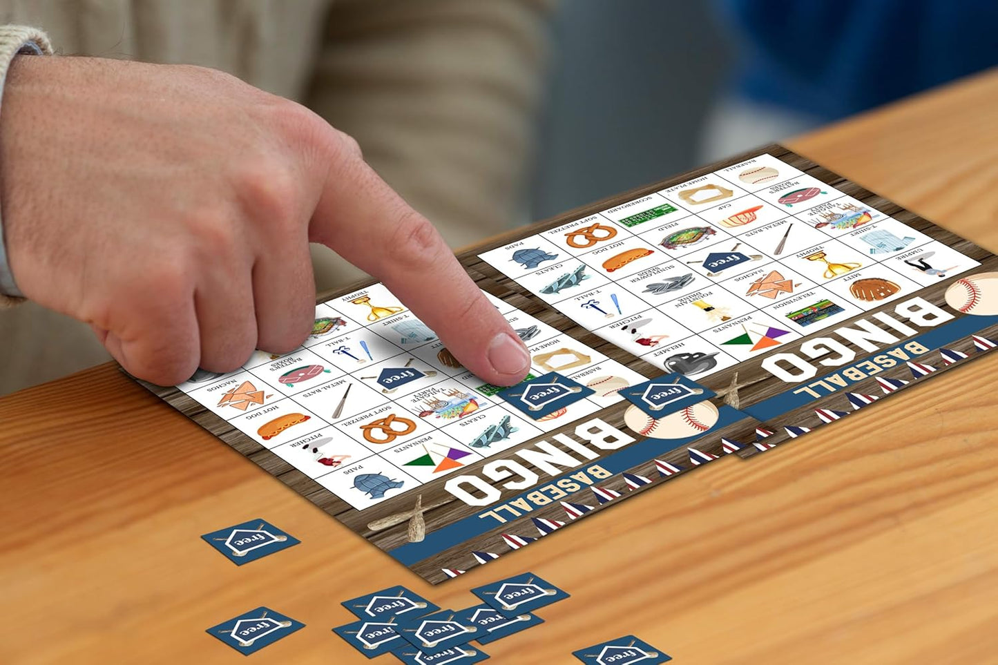 Baseball Bingo Game, Baseball Party Games Cards for Adults, Sports Party Games, Birthday Bingo, 24 Players (B06)