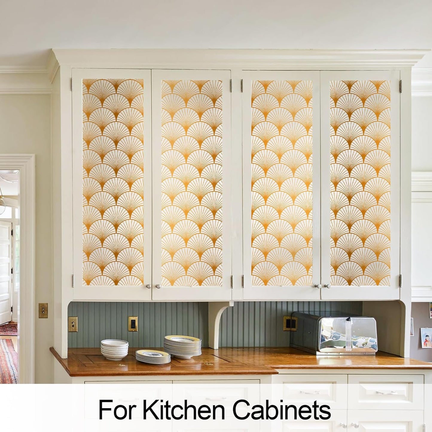 DKTIE Geometric Art Stained Glass Window Film Bathroom Window Privacy Film Frosted Glass Static Clings Non Adhesive with Installation Tools, Modern Home Improvement Style (S117, 17.7'' x 78.7'')