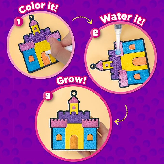 AGENTLAN Magic Puff Kit for Kids, 3D Art Kit with Unicorn & Princess, Craft Stuff for Kids, Foam Texture Paint Set, Easy DIY Crafts Gift for Girls & Boys Ages 4, 5, 6, 7, 8, 9