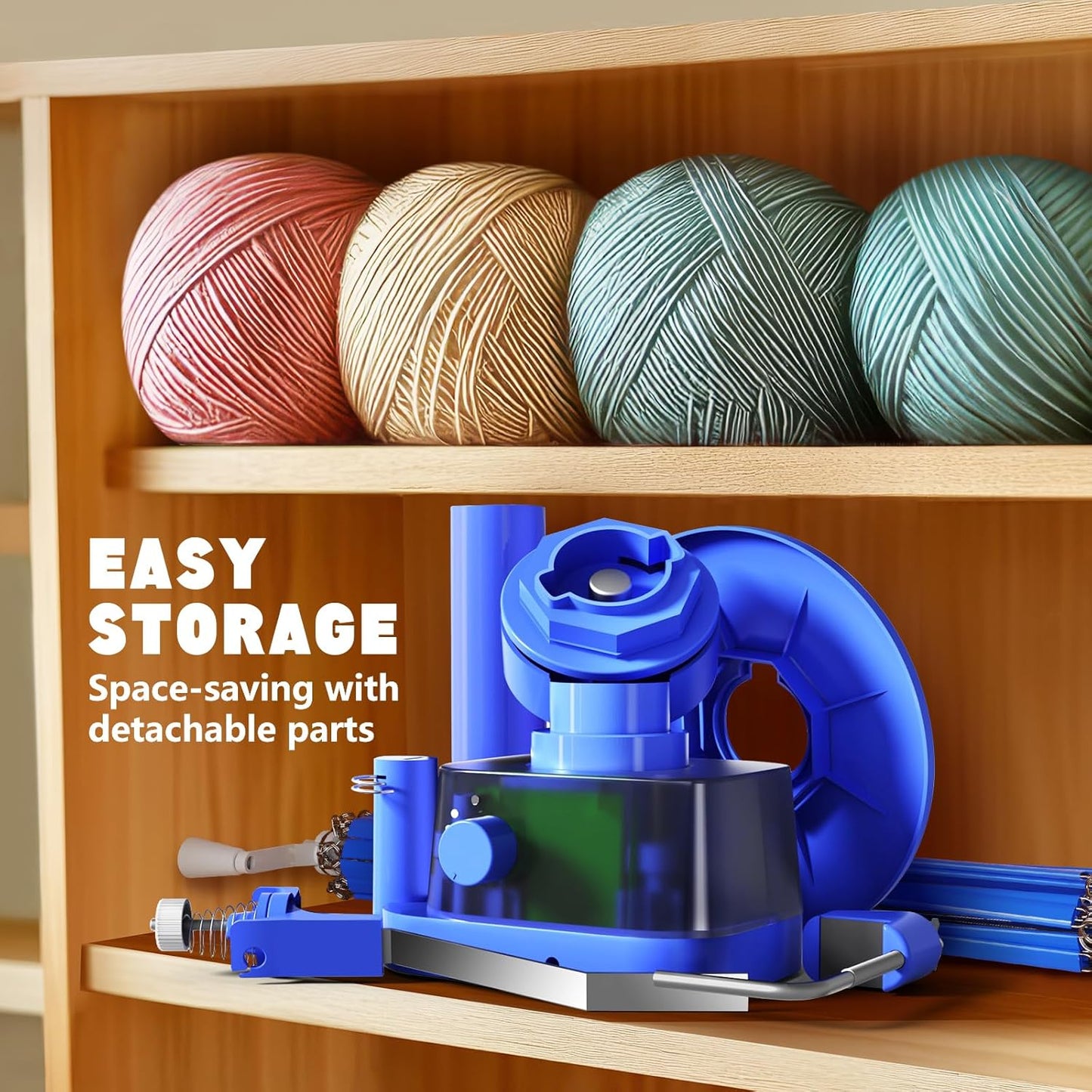 Yarn Winder and Swift, Electric Yarn Ball Winder & Swift Combo for Crocheting, Efficiently Cake with Strong Tension Adjustable Speed Up to 13 oz, Yarn Spinner Wool for Knitting Enthusiast (Blue)