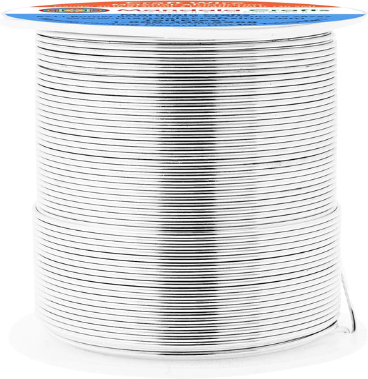Mandala Crafts 20 Gauge Anodized Aluminum Craft Wire for Jewelry Making - 100 FT Colored Flexible Silver Tone Wire - Bendable for Bonsai Armature Crafting Sculpting