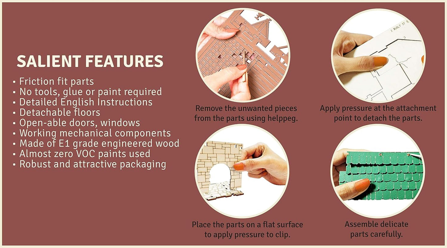 Barbican S Castle Gatehouse - 3D Wooden Puzzle - DIY 28mm Scale Model Building Kit for Adults - Educational Toy - Creative Gift - Tabletop Miniature Terrain Kit