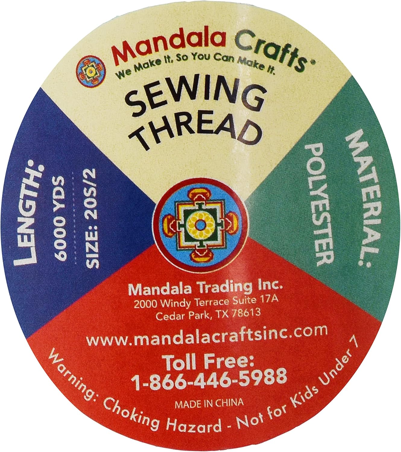 Mandala Crafts 5 Pack of Serger Threads Cones Spools - 20S/2 30000 Yards Polyester Pastel Threads for Sergers Machine and Overlock Quilting Sewing Machine