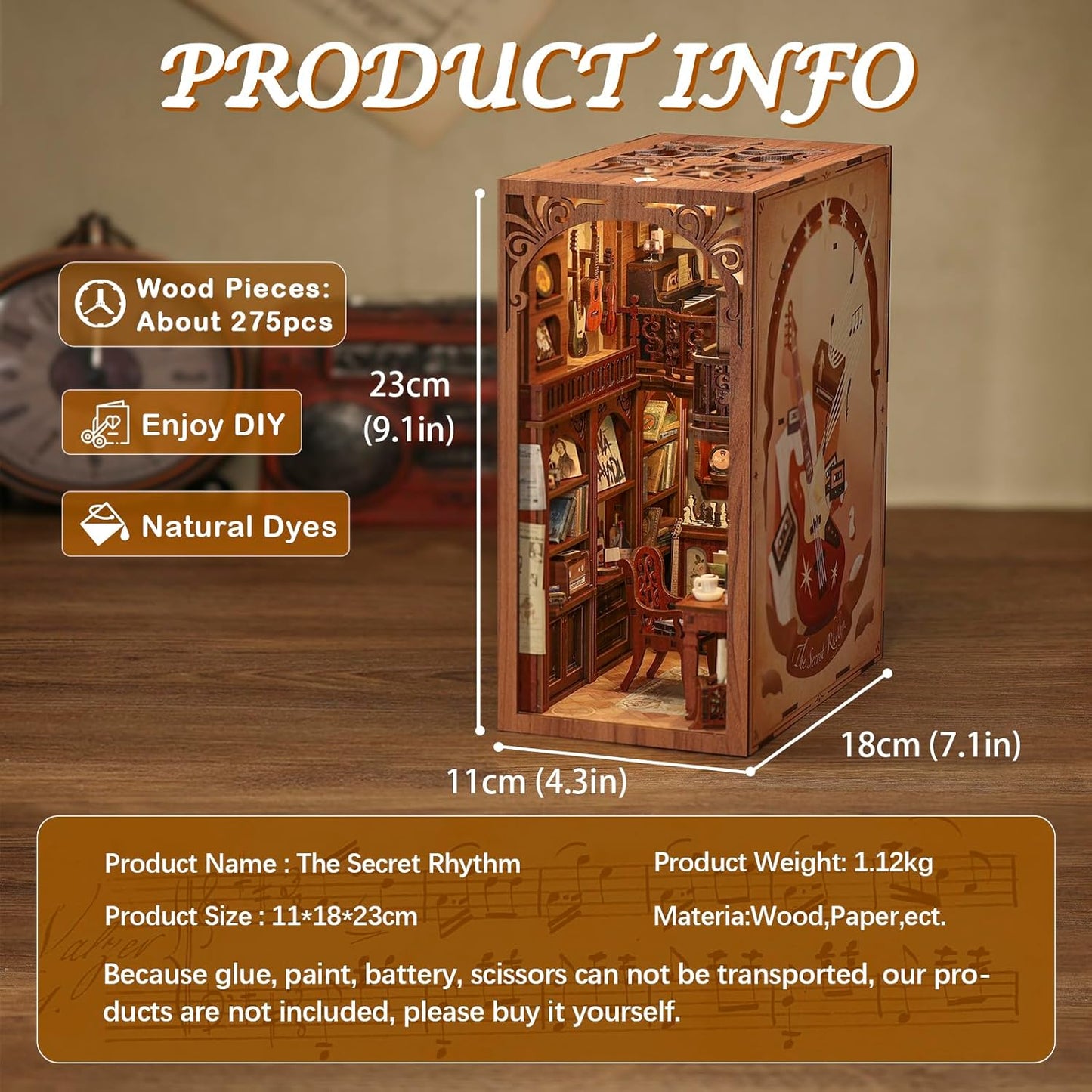 CUTEBEE Book Nook Kit - DIY Miniature House Kit for Adults and Teens, Dollhouse Booknook Tiny House Model Build Bookshelf Decor, Gifts for Family, Friends