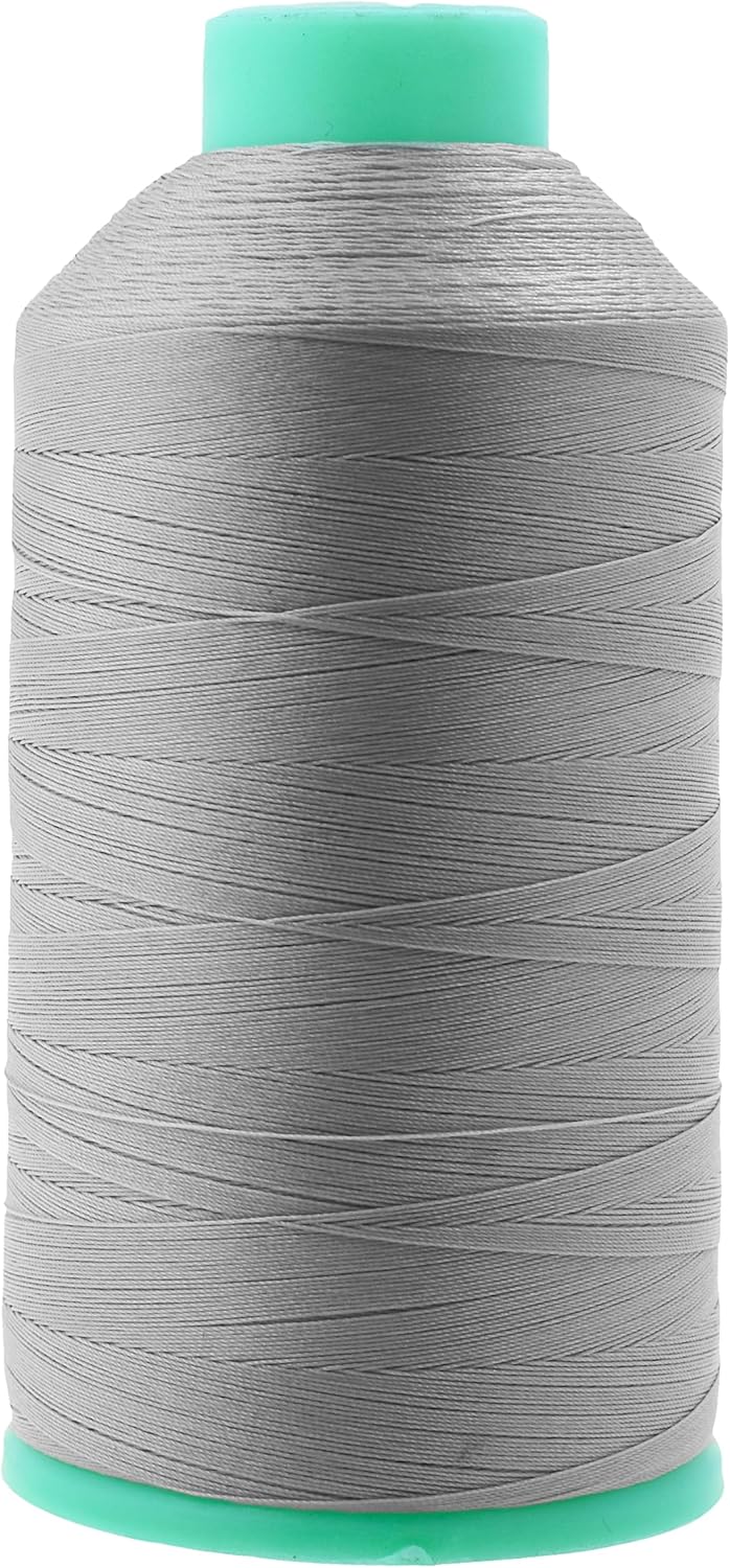 Mandala Crafts Bonded Nylon Thread Gray Heavy Duty Sewing Threads - 2843 YDs Size 46 210D T45 Tex 45 Thread for Leather Jeans Weaving Outdoor Marine Upholstery Threads