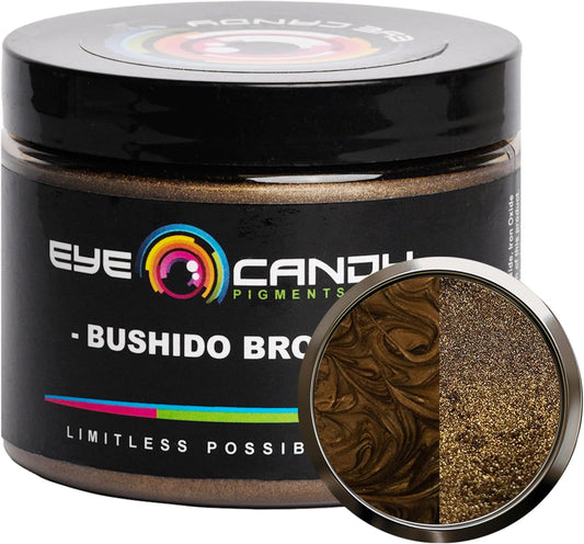 Eye Candy Pigments Premium Brown Mica Powder - Bushido Brown (50gr) - for Epoxy, Resin, Soap, Paint, Woodworking, Acrylic Pouring, Bath Bombs, Fishing Lures - DIY Arts and Crafts Additive