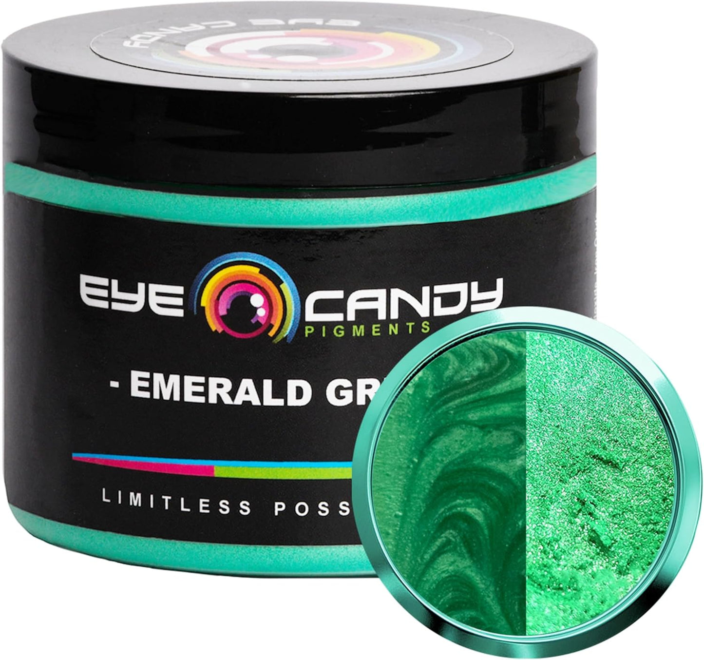 Eye Candy Pigments Premium Green Mica Powder - Emerald Green (50gr) - for Epoxy, Resin, Soap, Paint, Woodworking, Acrylic Pouring, Bath Bombs, Fishing Lures - DIY Arts and Crafts Additive