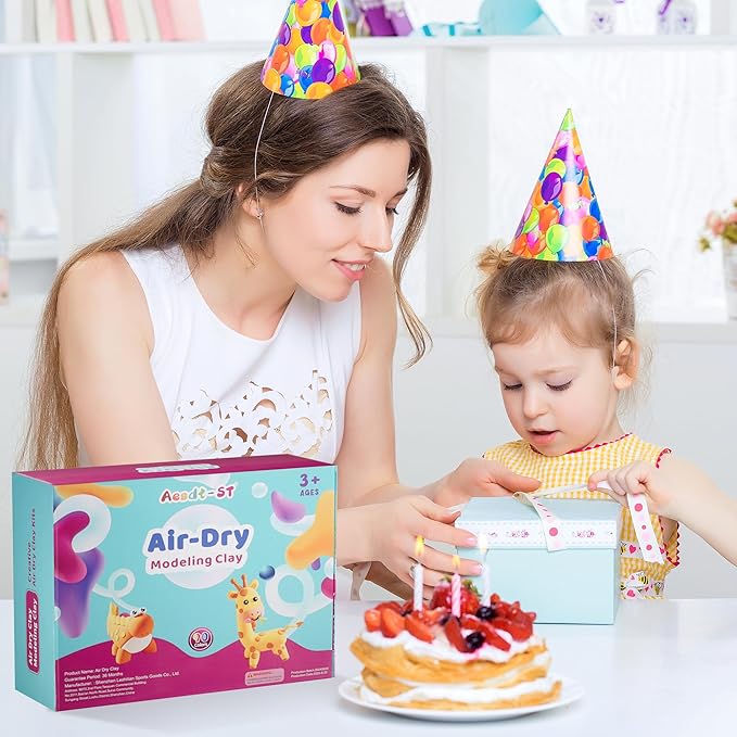 Air Dry Clay 90 Colors, Modeling Clay for Kids, Model Magic Clay, DIY Molding Clay Kit with Sculpting Tools,Soft & Non-Sticky,Art and Crafts Gift for Boys Girls Kids