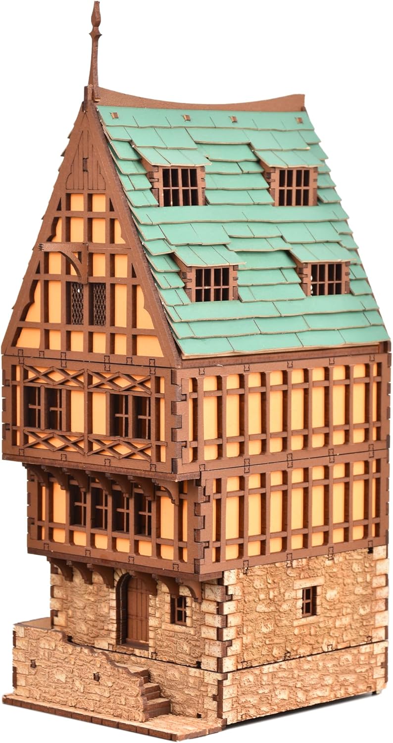 Amber Rowhouse DIY Wooden Building Kit for Adults, Suitable for Playing - Realistic