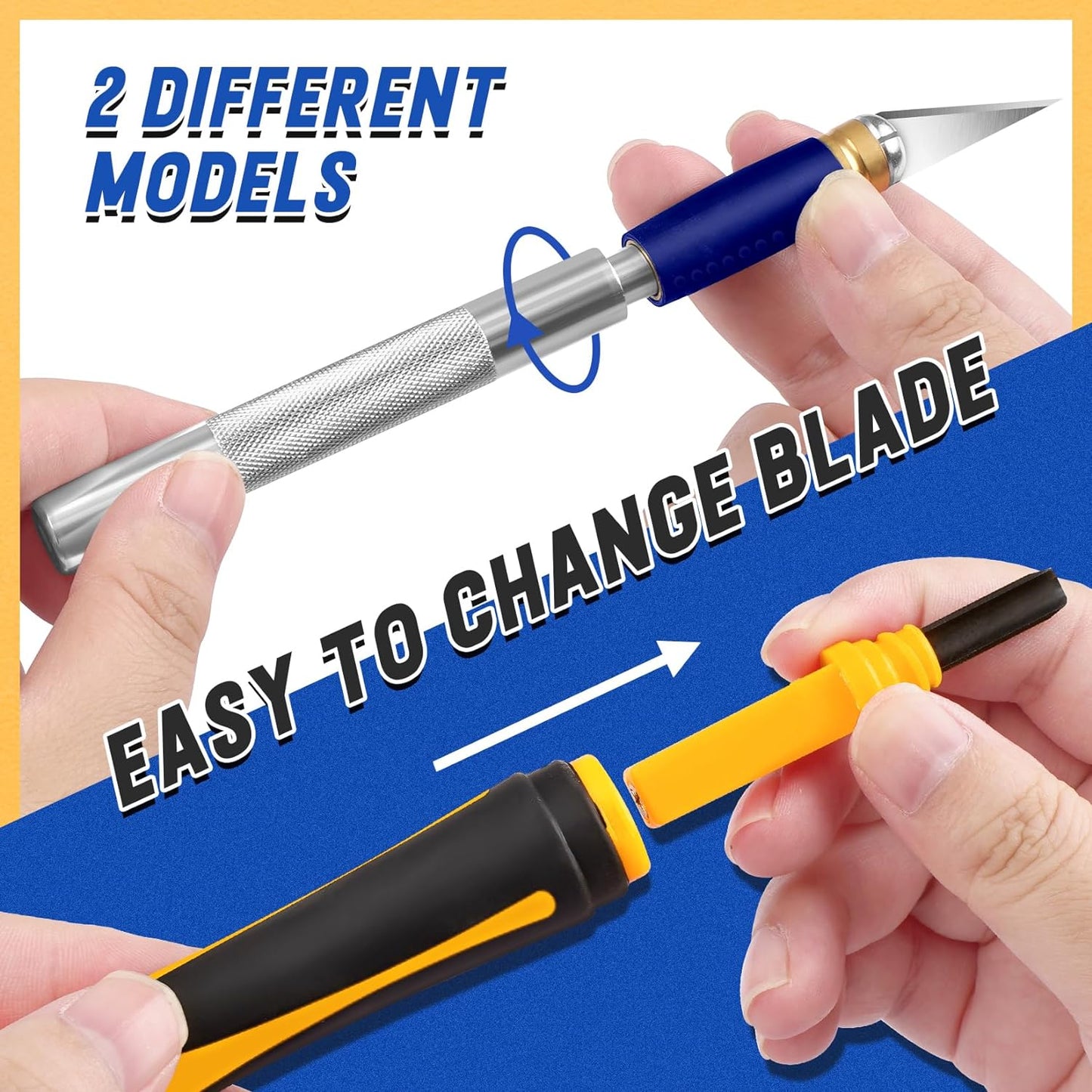 DIYSELF Exacto Knife, 22 Pack Exacto Knife Set with Exacto Blades, Craft Knife for Art, Stencil, Scrapbooking, and Modeling, Hobby Knife, Precision, Art Knives Kit, Pumpkin Carving Tools