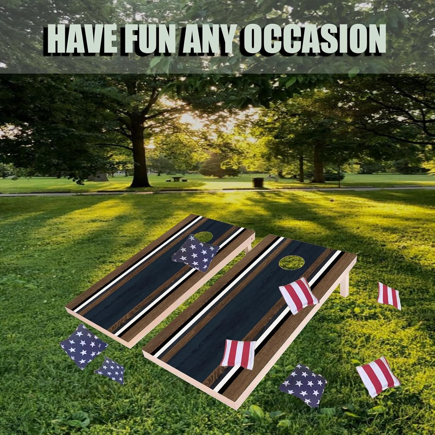 4×2FT Cornhole Board Set,Wooden Corn Hole Games for Adults Bean Bag Toss Game Set, with Corn Hole Bags Set 8,2 Cornhole Boards and a Carrying Case for Wedding/Party/Outdoor/Hiking/Yard