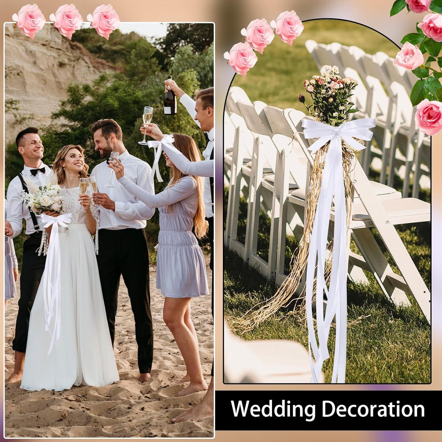 White Ribbon 3/8 Inch 120 Yards Thin Ribbon White Satin Ribbons for Hair Gift Wrapping Bow Making Gift Bags Jewelry Beaded String Balloon Sewing Cards DIY Crafts Christmas Decorations