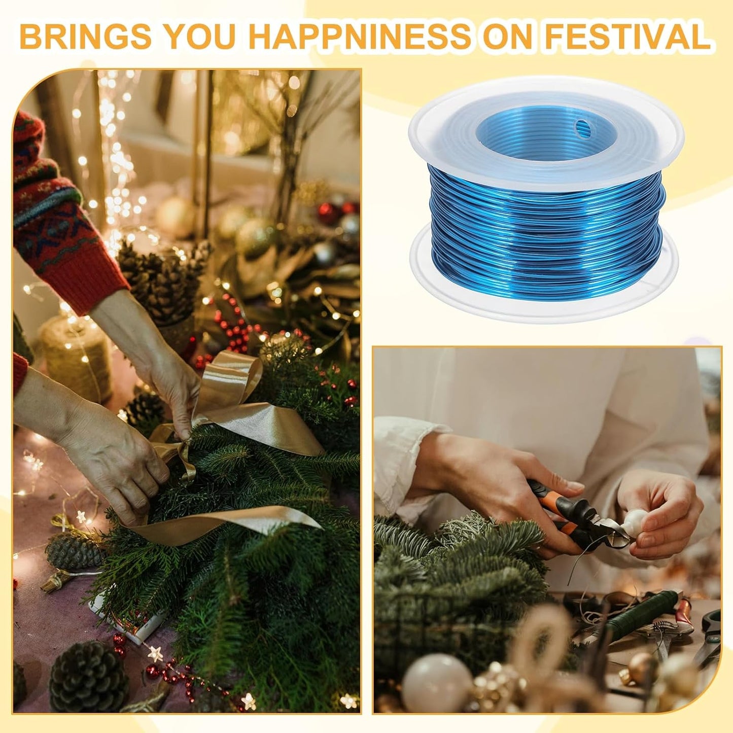 uxcell 18 Gauge / 1mm Anodized Aluminum Wire for Jewelry Craft Making, 102 Feet Bendable Flexible Wire for DIY Home Decor Gardening Sculpture, Blue