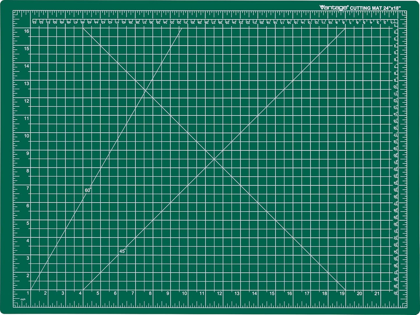 Dahle Vantage 10472 Premium Self-Healing Cutting Mat, 18"x24", 1/2" Grid, 5 Layers for Max Healing, Perfect for Crafts & Sewing, Green