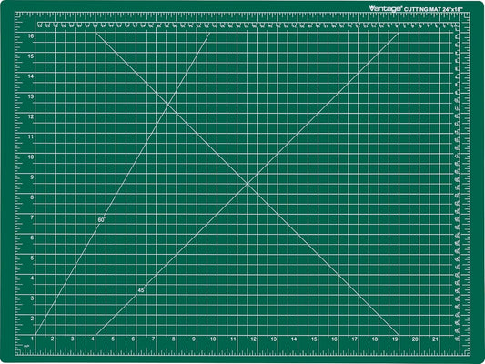 Dahle Vantage 10472 Premium Self-Healing Cutting Mat, 18"x24", 1/2" Grid, 5 Layers for Max Healing, Perfect for Crafts & Sewing, Green