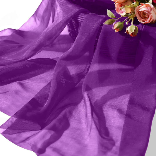 Sheer Fabric 60" x 1 Yards (3 ft) Organza Fabric by The Yard for DIY Wedding Decorations Craft Projects Party Backdrops Bows (Purple)
