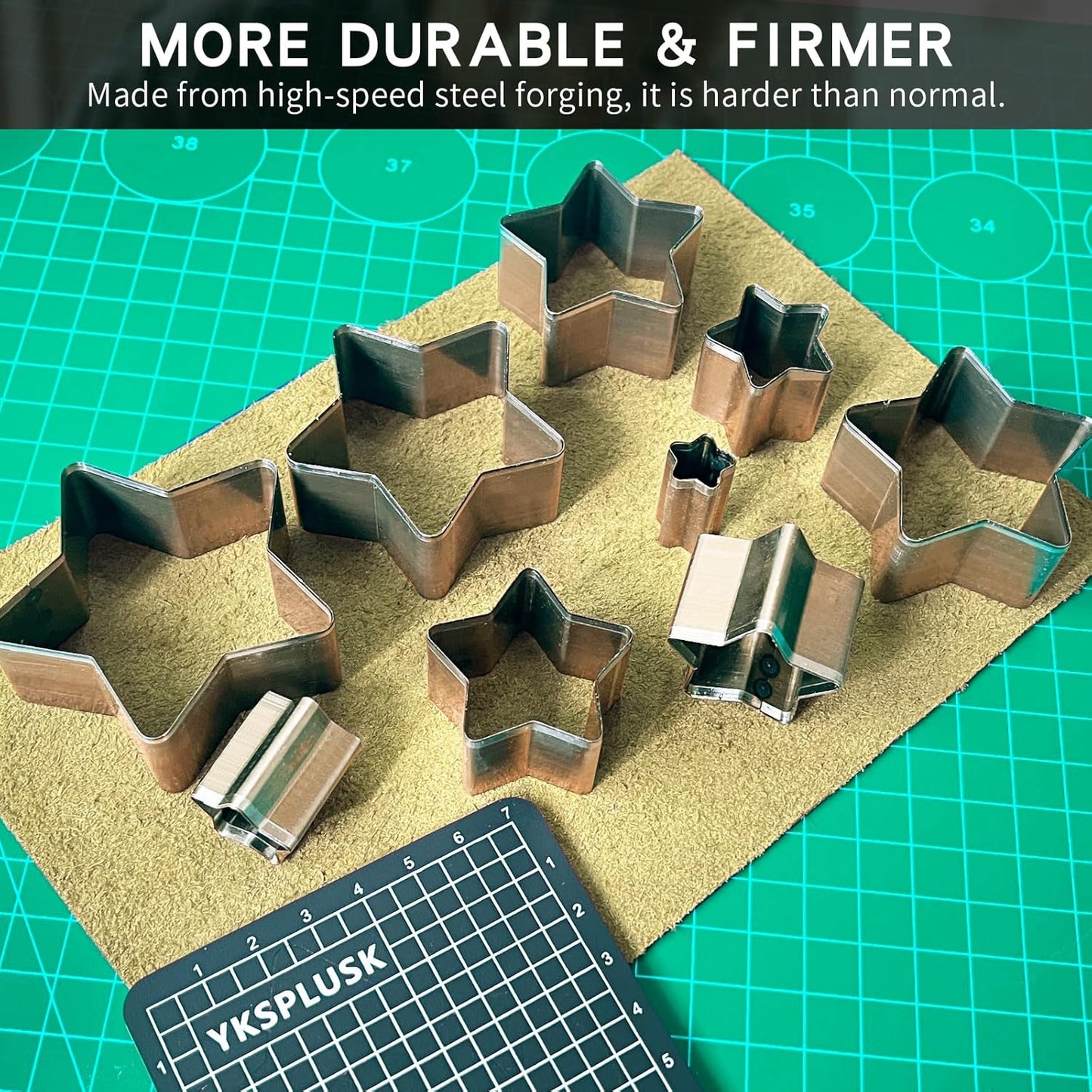 9 PCS Hollow Punch Cutter Set9 Sizes Star Shape Leather Cutting Dies Cutter ToolCutting Mold Punching Die Set for DIY Leather CraftLeather Cutter Hollow Punching Tool with Plastic Box SCS009