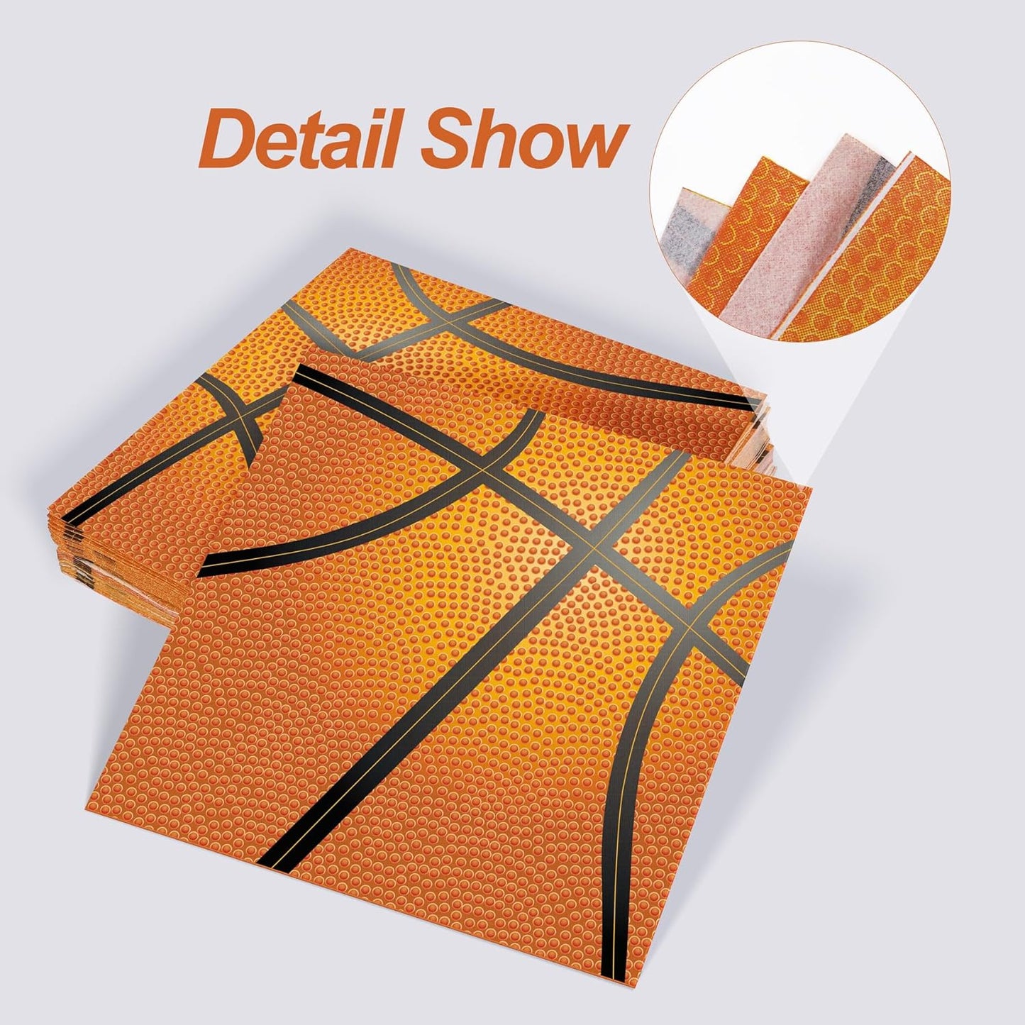 Aodaer 48 Pieces Basketball Napkins 13 x 13 Inches Basketball Paper Napkins Disposable Basketball Pattern Cocktail Napkins for Basketball Party Decorations, Sports Party Supplies, Birthday Party