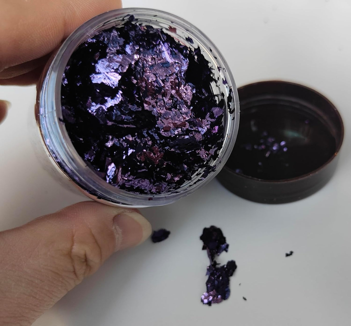 Gilding Flakes,Gold Foil Flakes for Resin,Blue Red Purple Pink Metallic Foil Flakes for Resin Jewelry Making,Nails,Painting Art,Crafts and Slime (Dark Purple)