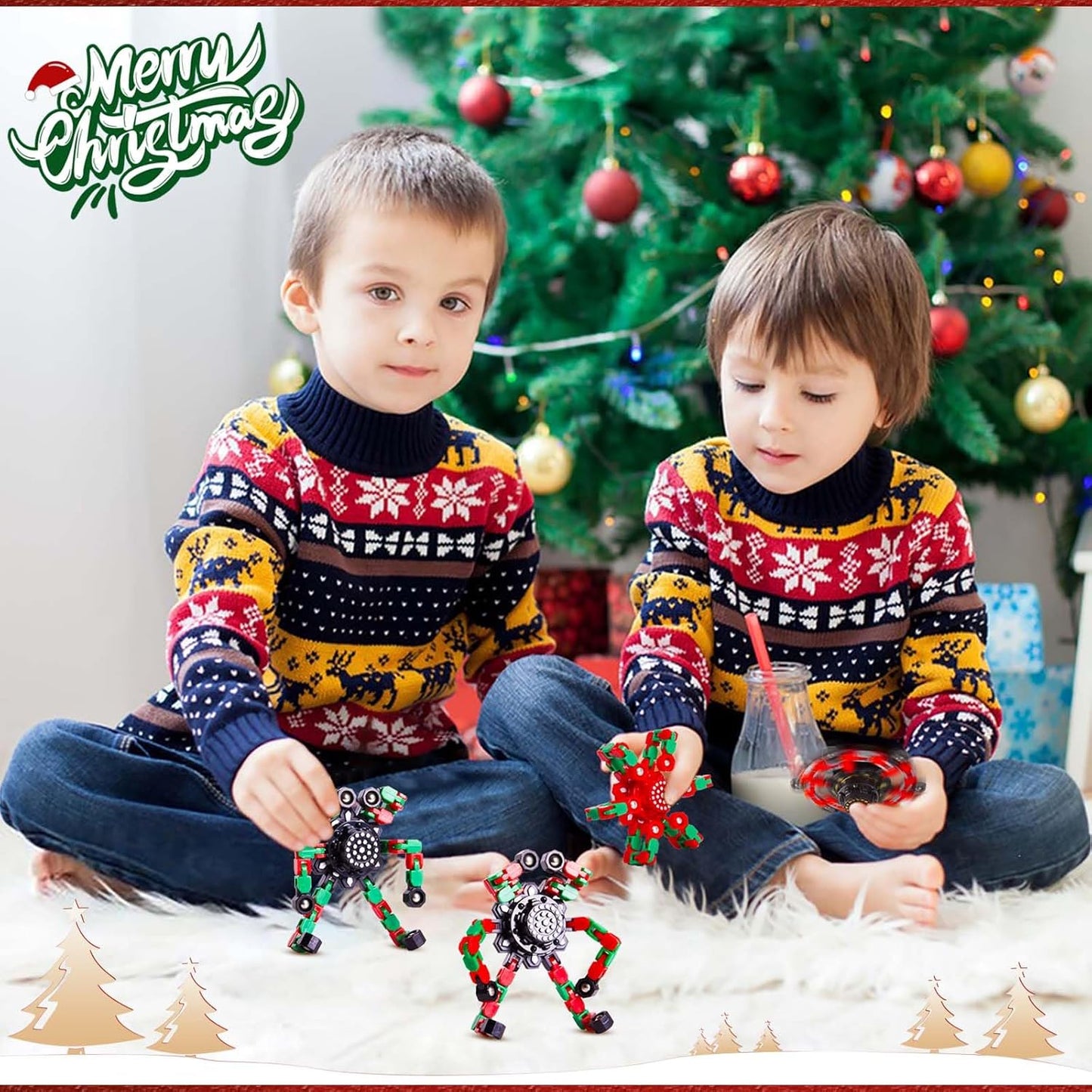 Fidget Spinners for Kids and Adults Christmas Fidget Toys Gifts, Stress Relief Sensory Toys for Boys and Girls Fingertip Gyros for ADHD Autism for Kids Birthday Gifts