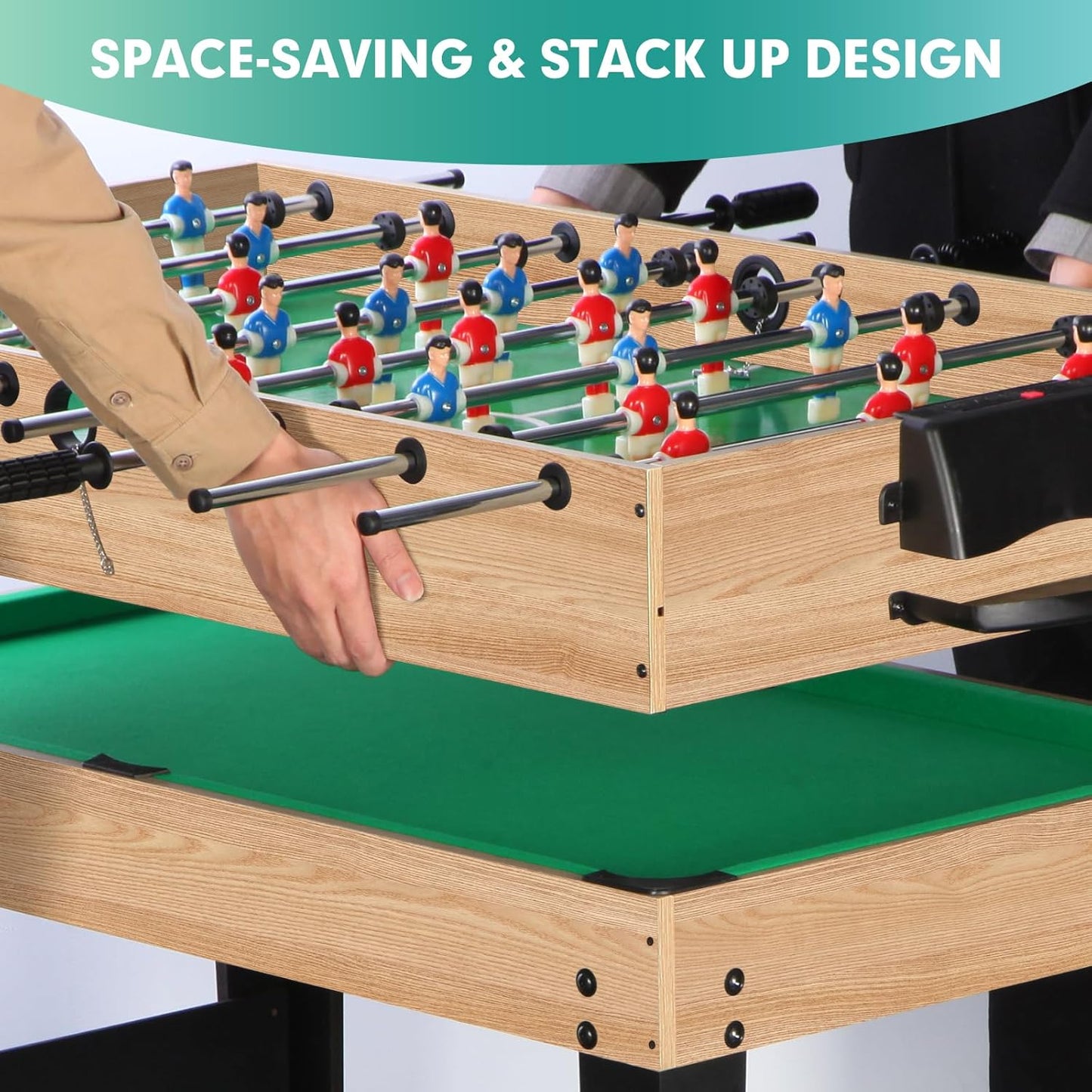 12-in-1 Game Table - 48" Combo Game Table, Ping Pong Table, Foosball Table, Air Hockey Table, Pool Table - Sports Arcade Games with Accessories - Ideal for Game Rooms and Family Game Nights!