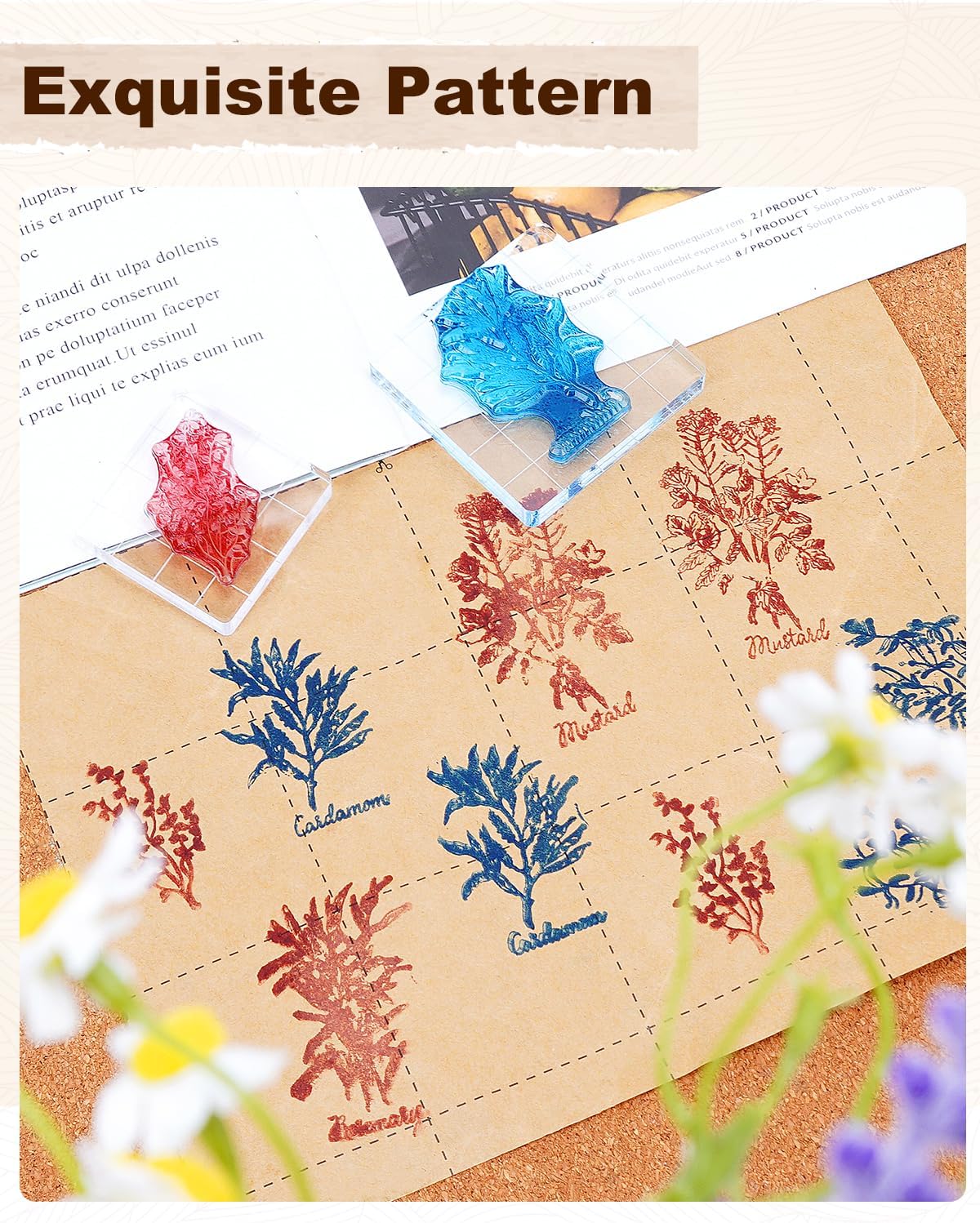 UCEC 7 Pieces Acrylic Stamp Block Clear Stamping Tools Set with Grid Lines Stamps for Crafting, Scrapbooking & Stamping Supplies Card Making, Assorted Sizes