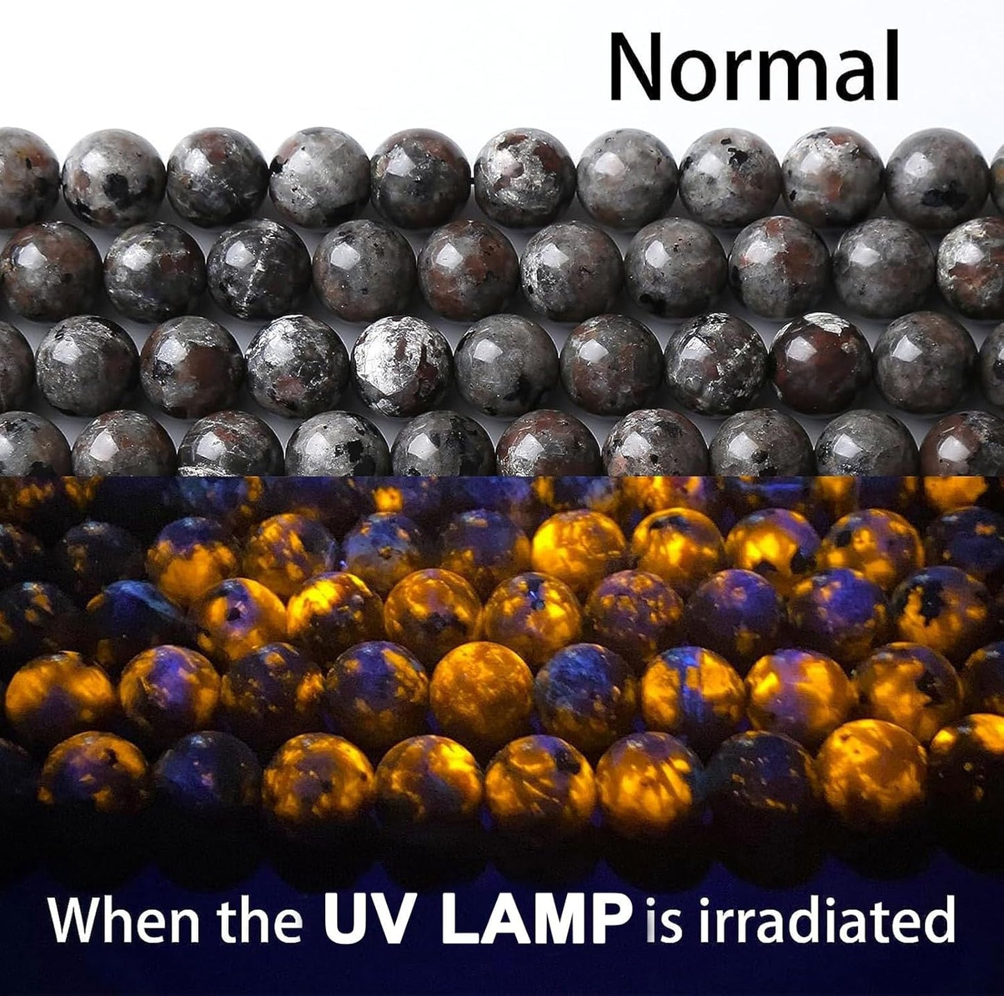 72pcs 10mm Natural Flame Yooperlite Stone Beads Round Healing Energy Power Stone Beads for Jewelry Making DIY Bracelet Necklace Earrings 32" 2 Strands